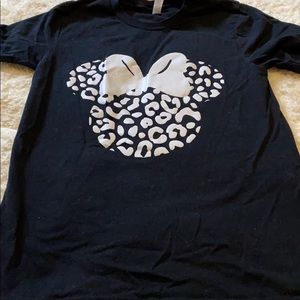 Black Minnie Mouse leopard tee